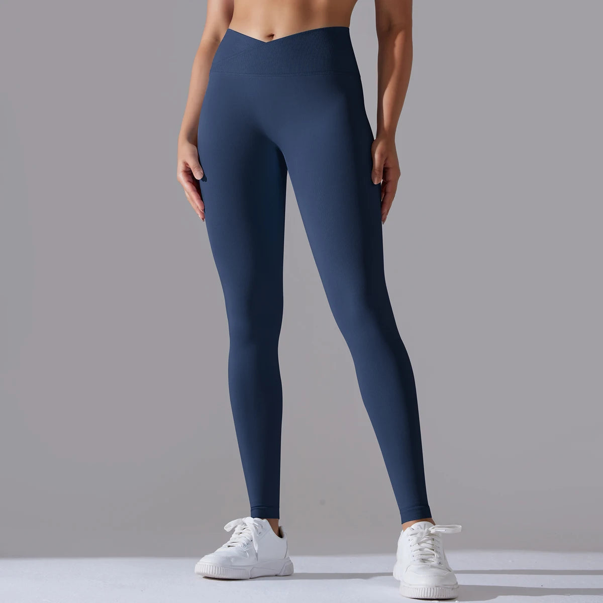 Crossover Waist Women Yoga Leggings Hips Lifting Gym Leggings Seamless Sport