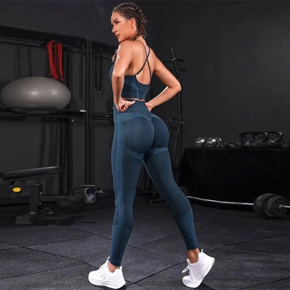 2 Pieces Women's Tracksuit Seamless Yoga Set Workout Sportswear Gym