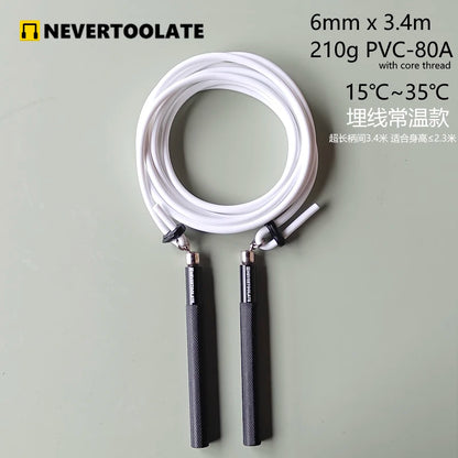 NEVERTOOLATE 360 free rotate ball bearing metal handle EASY CHANGE ROPE