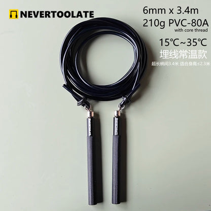 NEVERTOOLATE 360 free rotate ball bearing metal handle EASY CHANGE ROPE