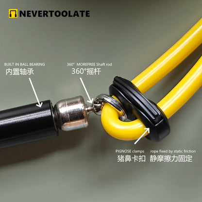 NEVERTOOLATE 360 free rotate ball bearing metal handle EASY CHANGE ROPE