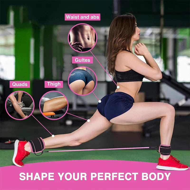 Ankle Strap Resistance Bands Hip Leg Strength Pull Rope Fitness Elastic Training