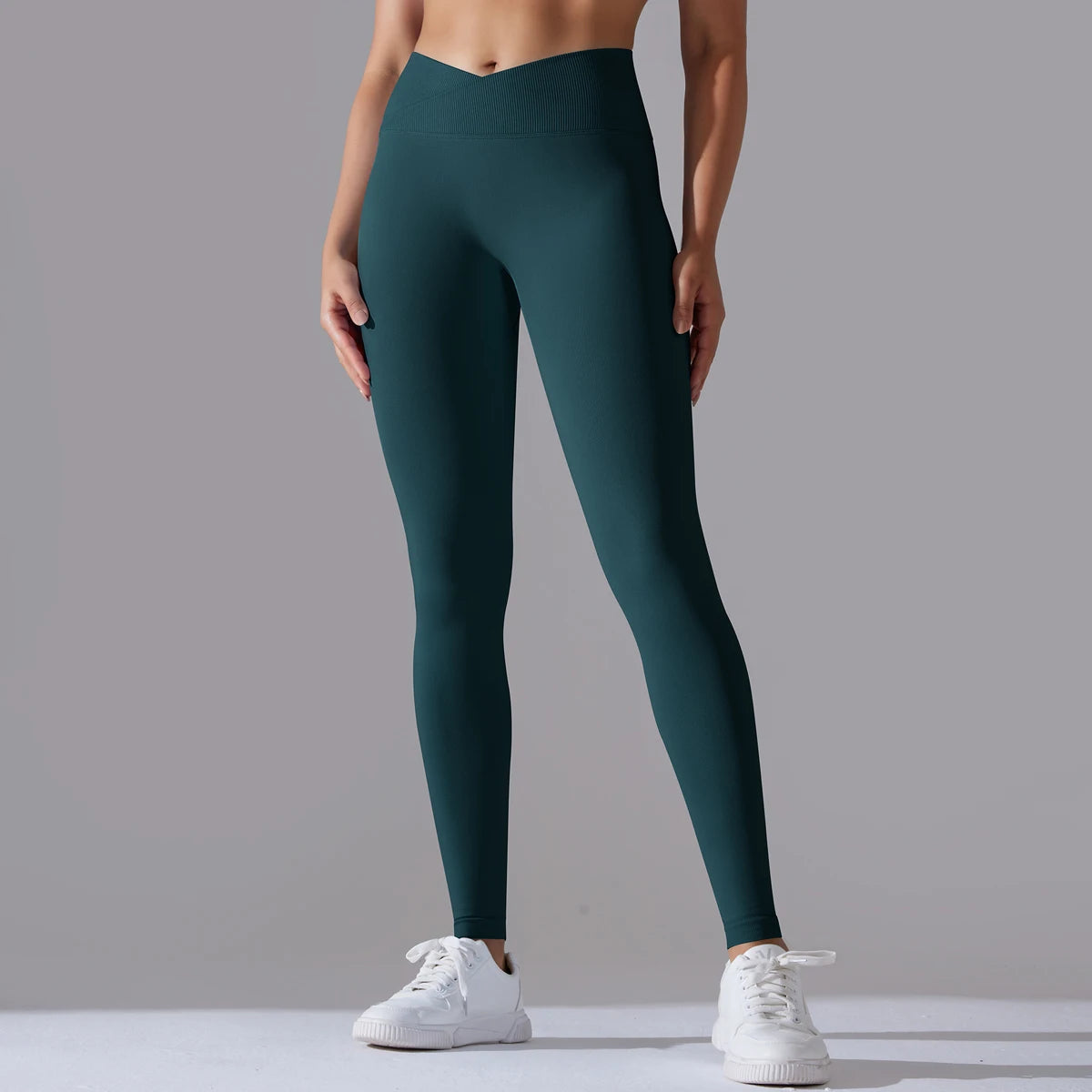 Crossover Waist Women Yoga Leggings Hips Lifting Gym Leggings Seamless Sport