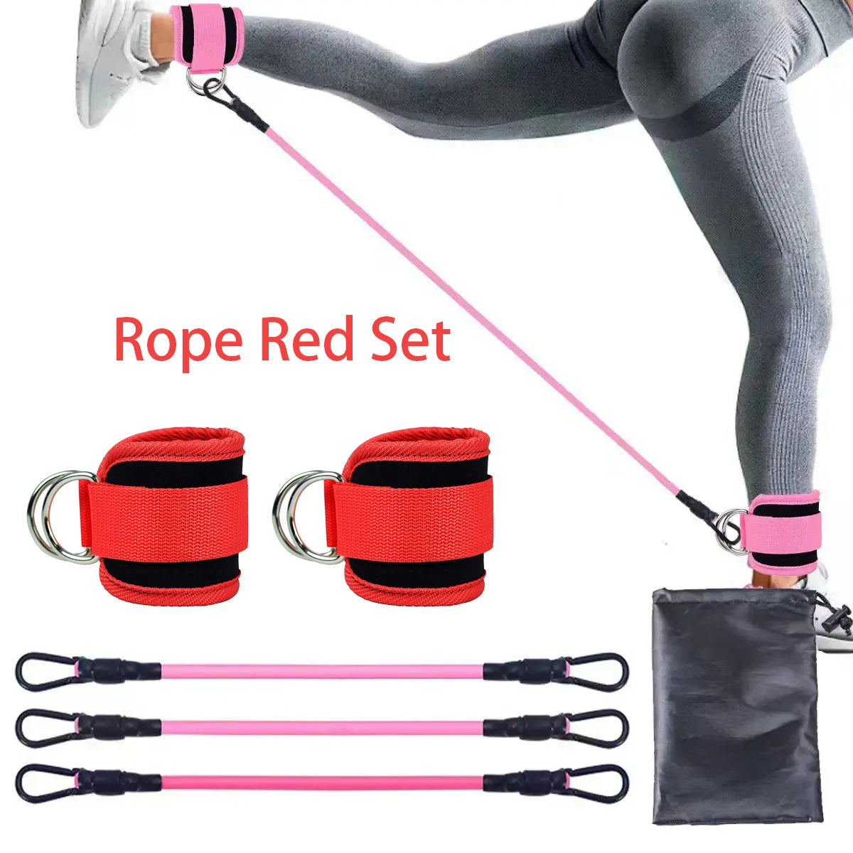 Ankle Strap Resistance Bands Hip Leg Strength Pull Rope Fitness Elastic Training