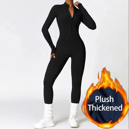 Summer Zipper Workout Jumpsuit Sports Overalls Women Gym Clothing Running