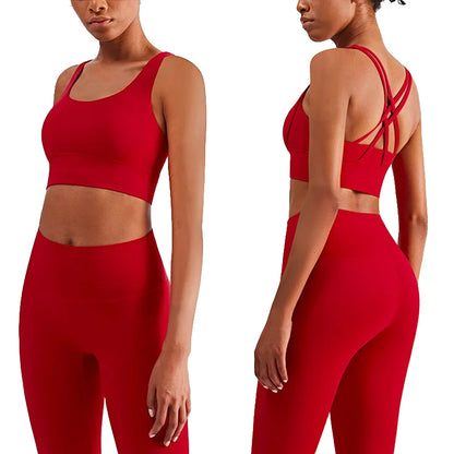 2 Piece Yoga Clothes Women's Tracksuit Athletic Wear Pilates Fitness Suit Gym