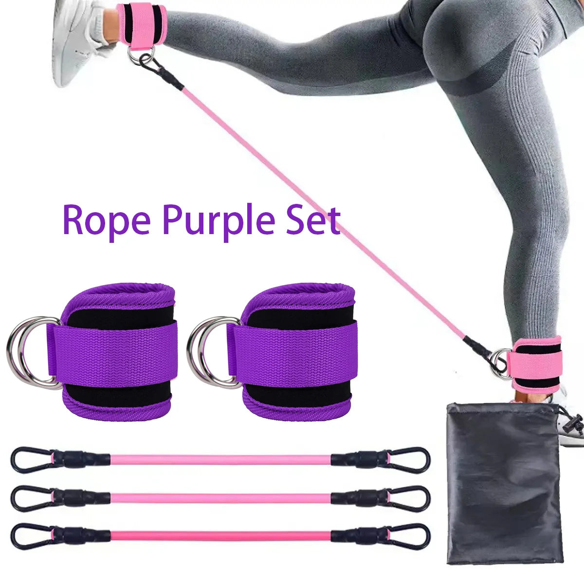 Ankle Strap Resistance Bands Hip Leg Strength Pull Rope Fitness Elastic Training