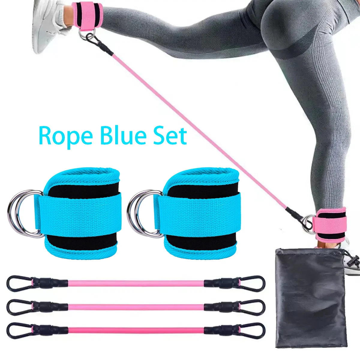 Ankle Strap Resistance Bands Hip Leg Strength Pull Rope Fitness Elastic Training