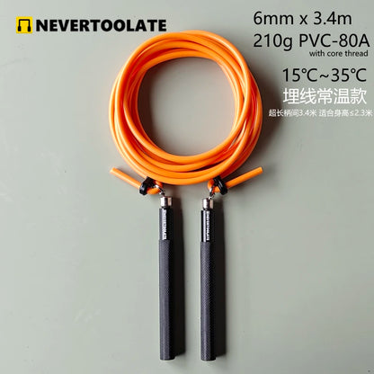 NEVERTOOLATE 360 free rotate ball bearing metal handle EASY CHANGE ROPE